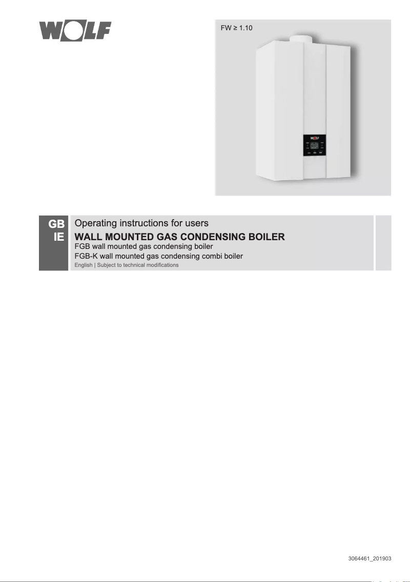 Page n°1 - Manuel utilisateur Wolf FGB-K-28