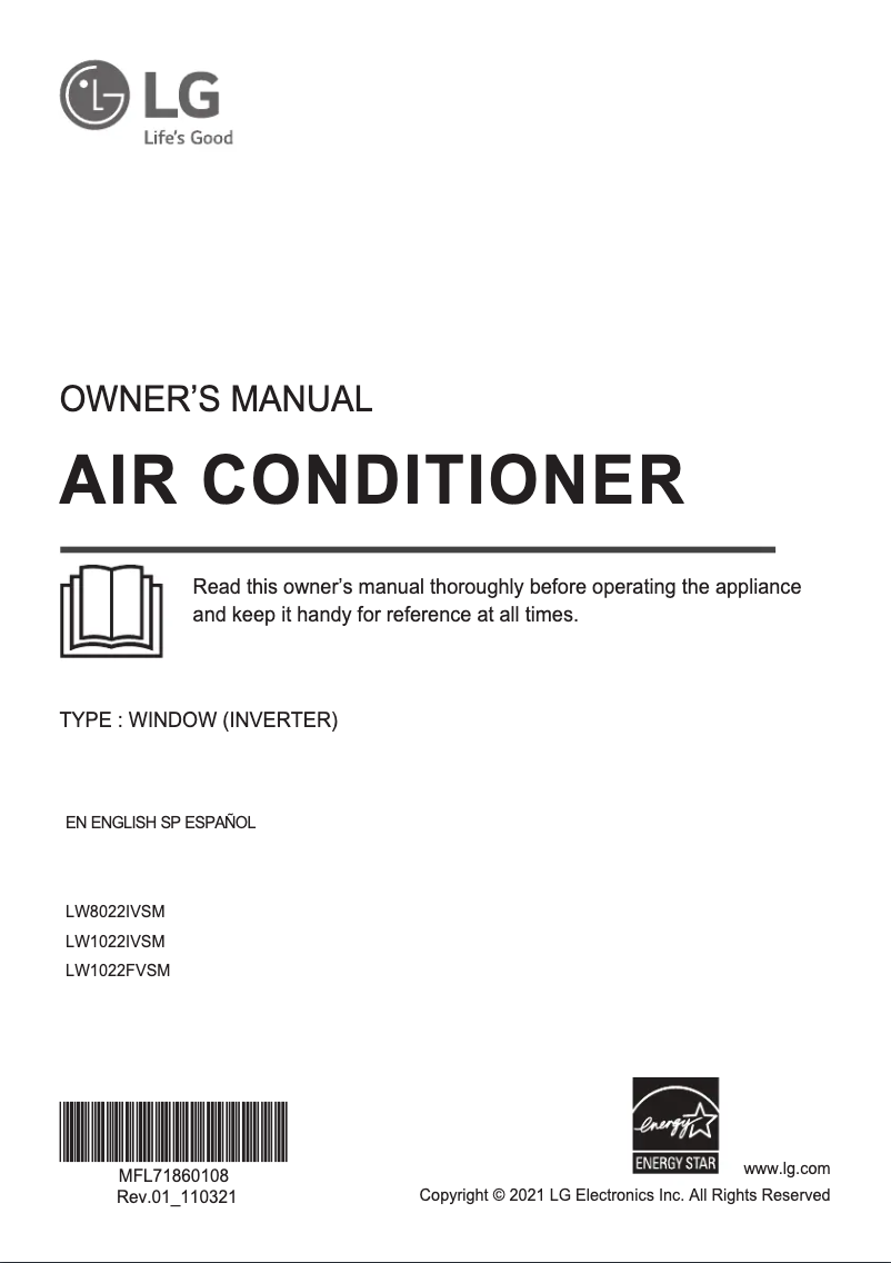 Page 1 de la notice Manuel utilisateur LG LW1022IVSM
