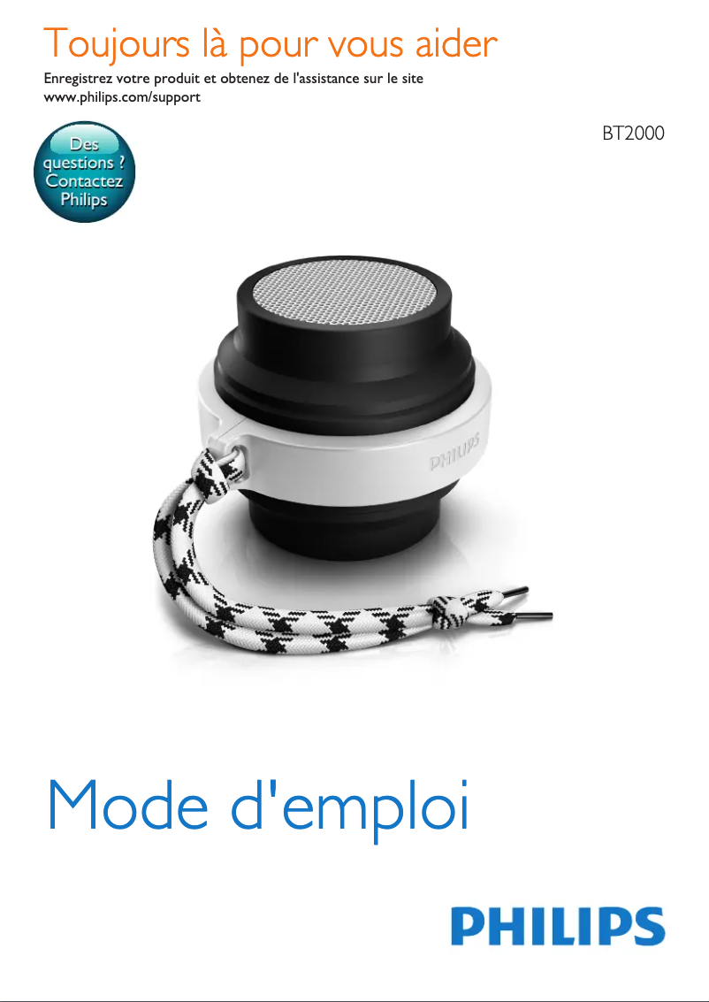 Page n°1 - Manuel utilisateur Philips BT2000B