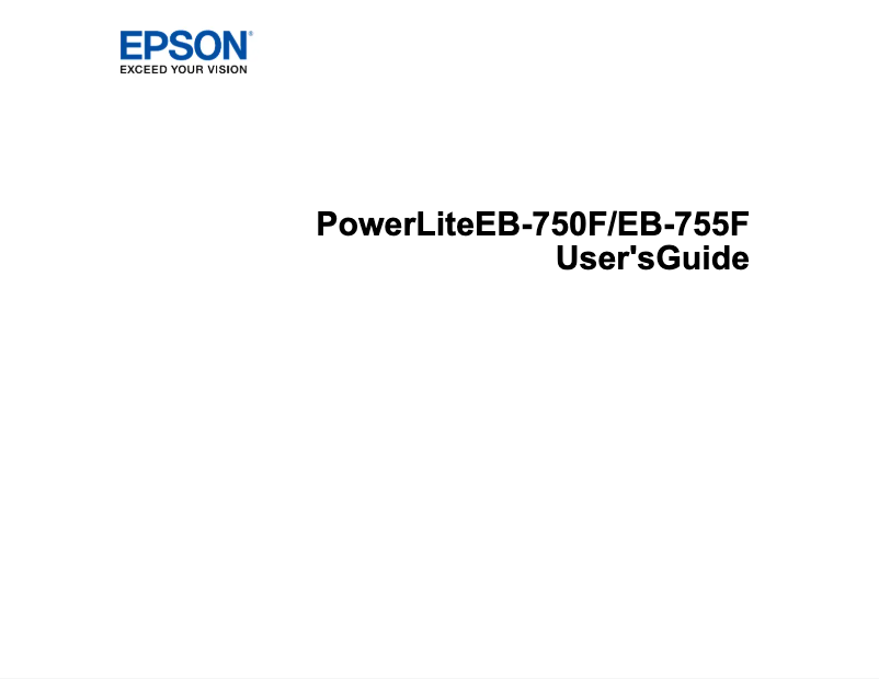 Page 1 de la notice Manuel utilisateur Epson PowerLite 750F