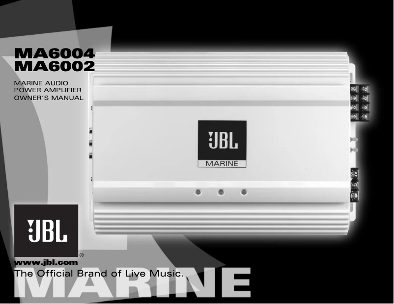 Page 1 de la notice Manuel utilisateur JBL Marine MA6002