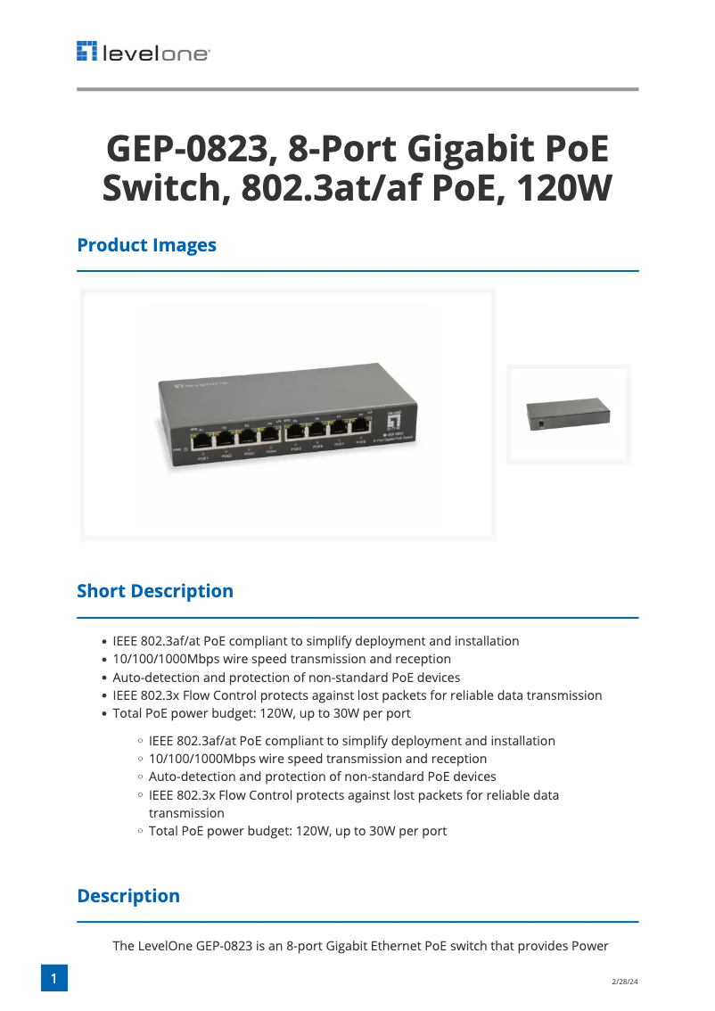 Image de la première page du manuel de l'appareil GEP-0823