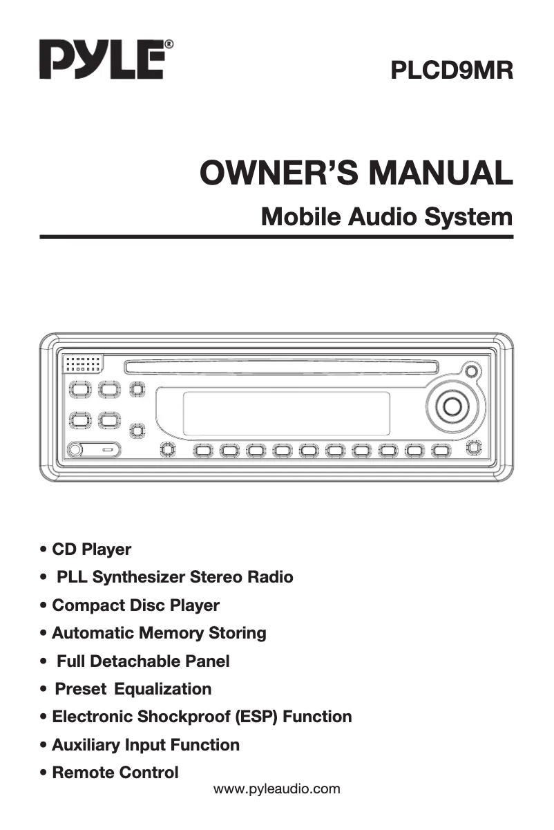 Page 1 of the manual User Manual Pyle PLCD9MR