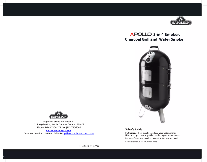 Page 1 de la notice Manuel utilisateur Napoleon Apollo AS300