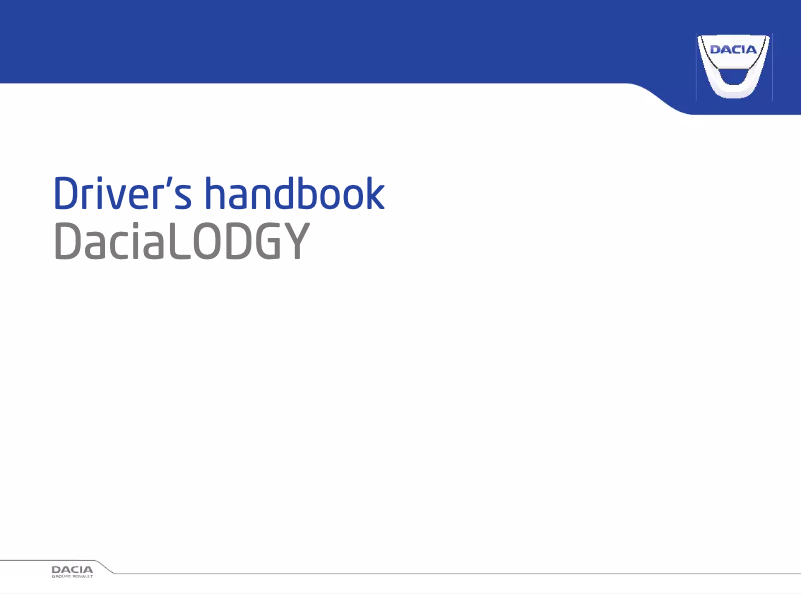 Page 1 de la notice Manuel utilisateur Dacia Lodgy (2015)