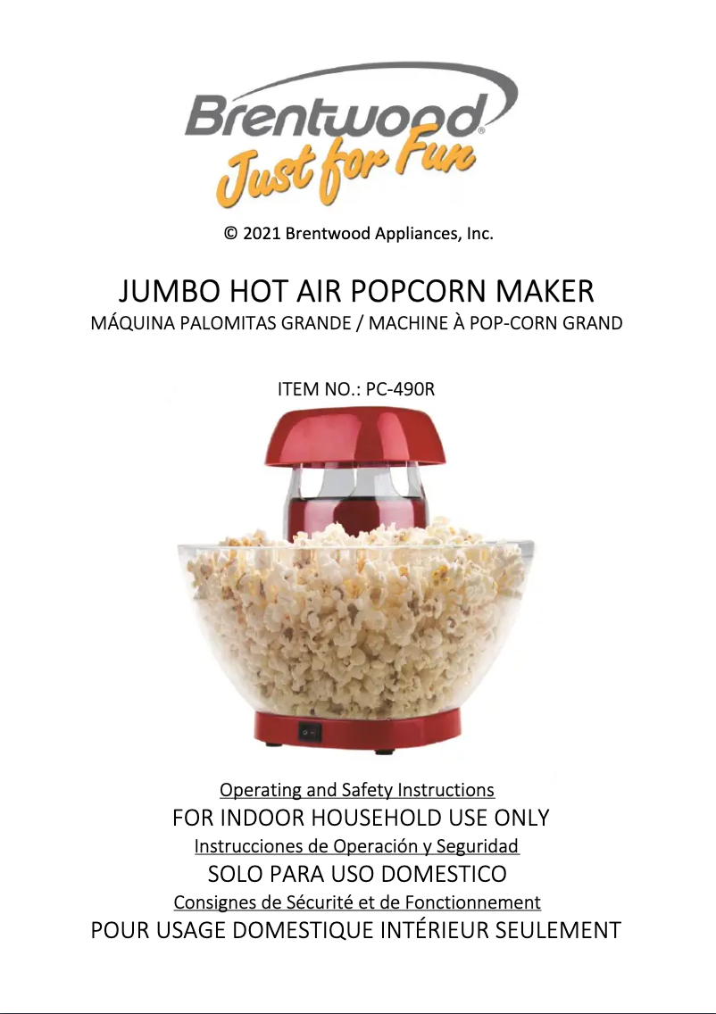 Página 1 del manual Manual de usuario Brentwood PC-490R