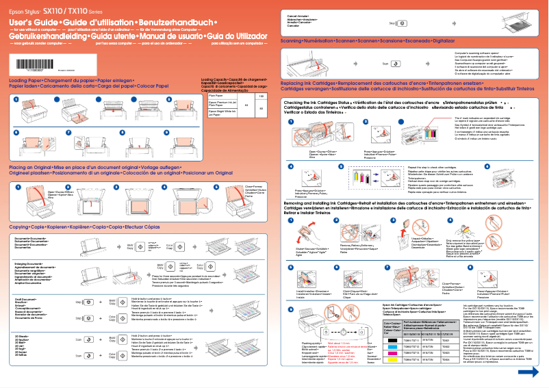 Image de la première page du manuel de l'appareil Stylus SX115