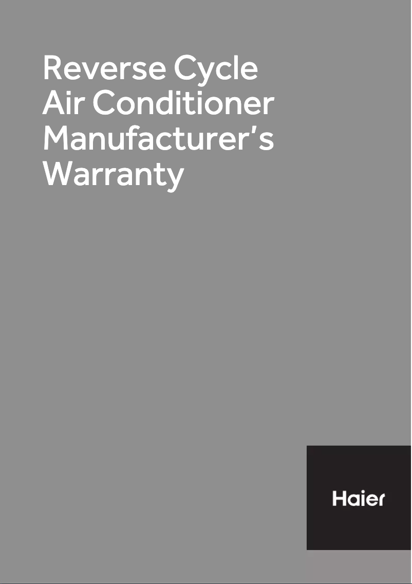 Página 1 del manual Información de garantía Haier AS53FEBHRA