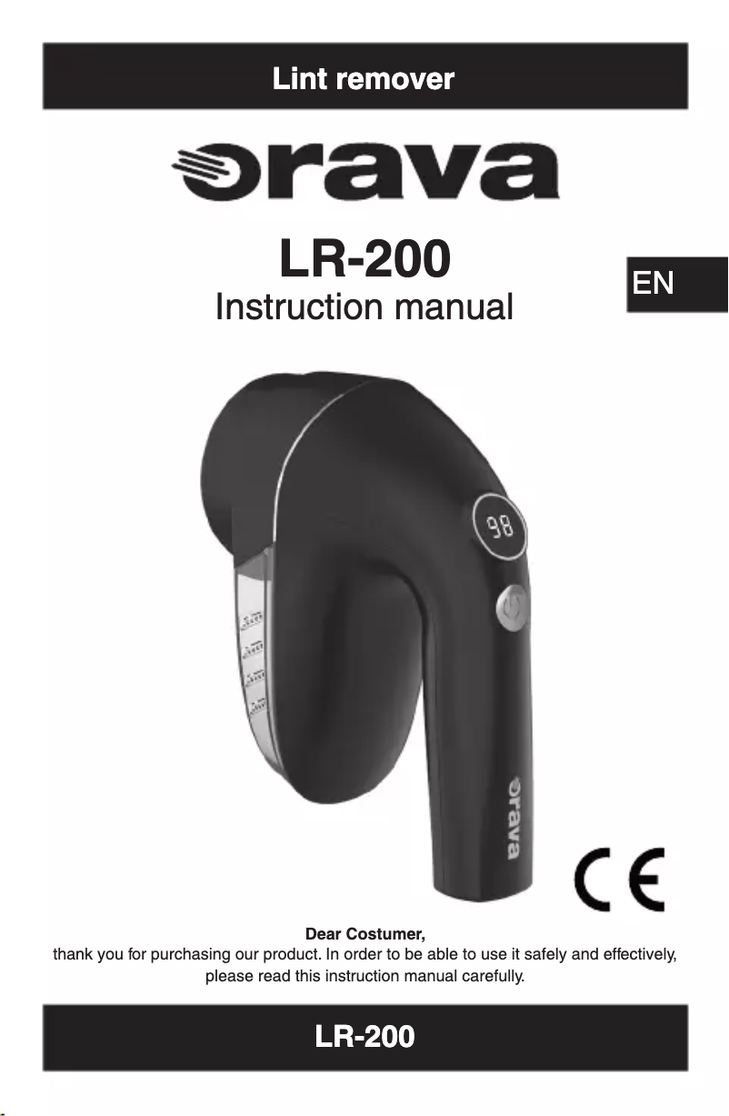 Page n°1 - Manuel utilisateur Orava LR-200