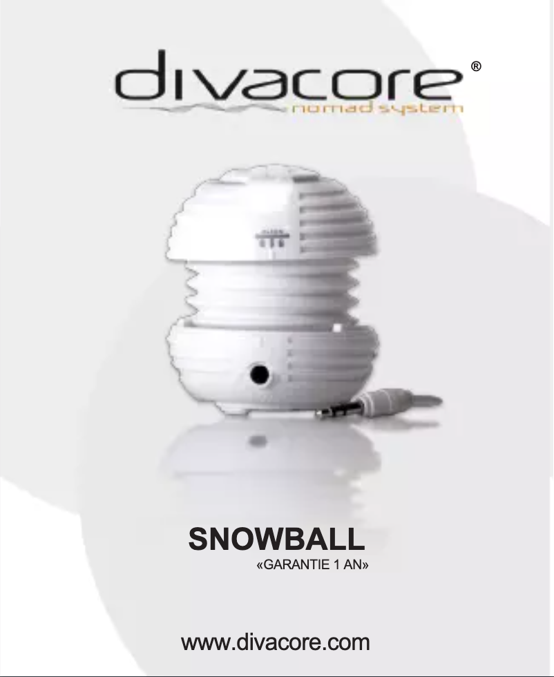 Page 1 de la notice Manuel utilisateur Divacore Snowball