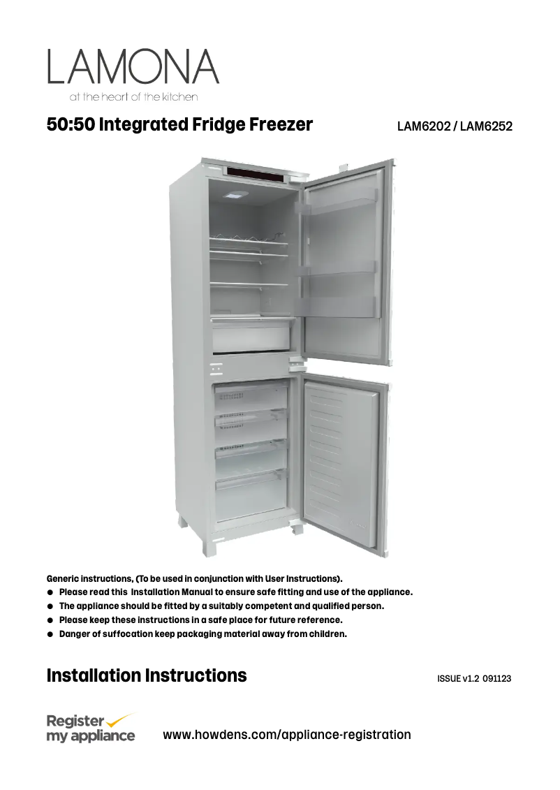 Page n°1 - Guide d'installation Lamona LAM6252