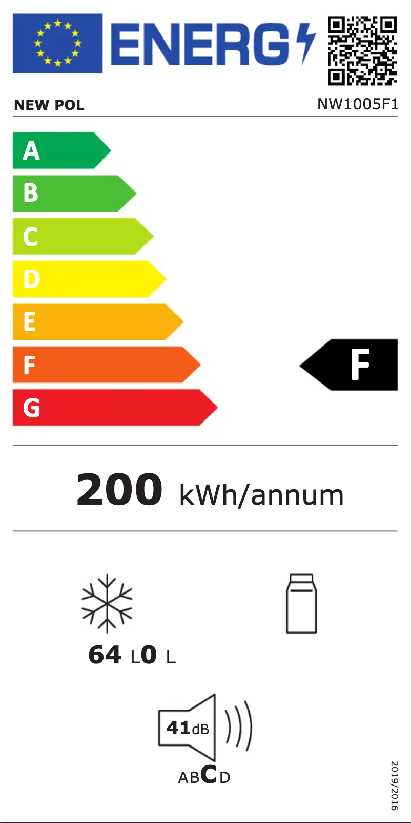 Page 1 of the manual Energy Label New Pol NW1005F1