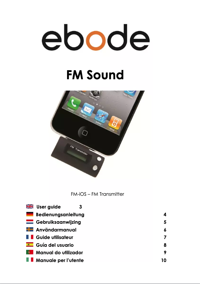 Image de la première page du manuel de l'appareil FM-iOS