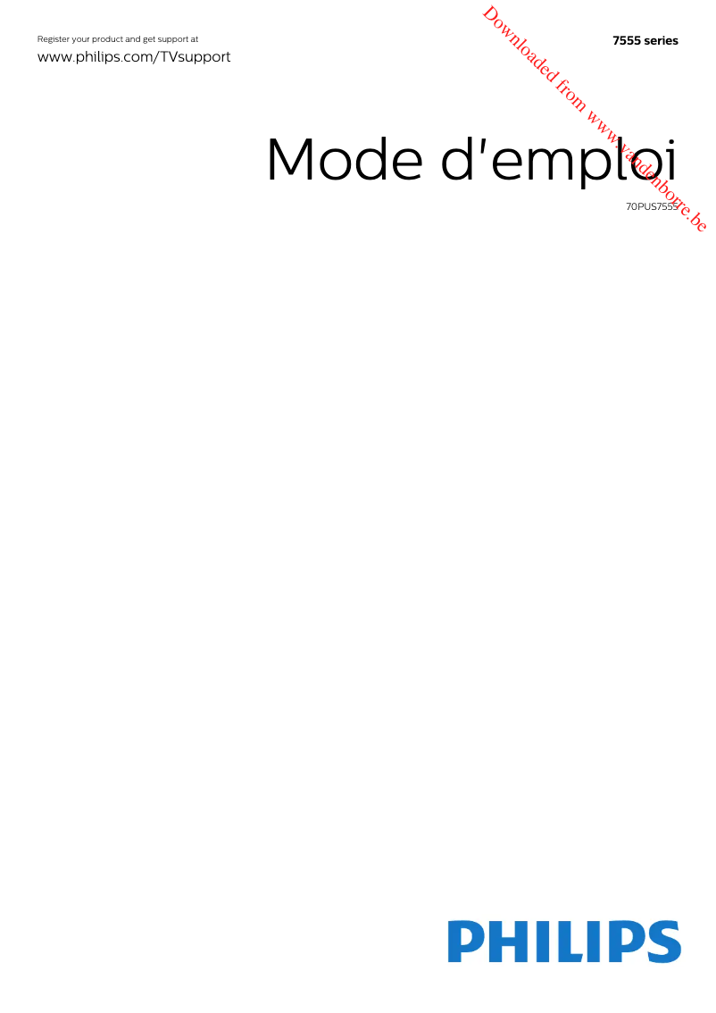 Page n°1 - Manuel utilisateur Philips 7500 series 70PUS7555