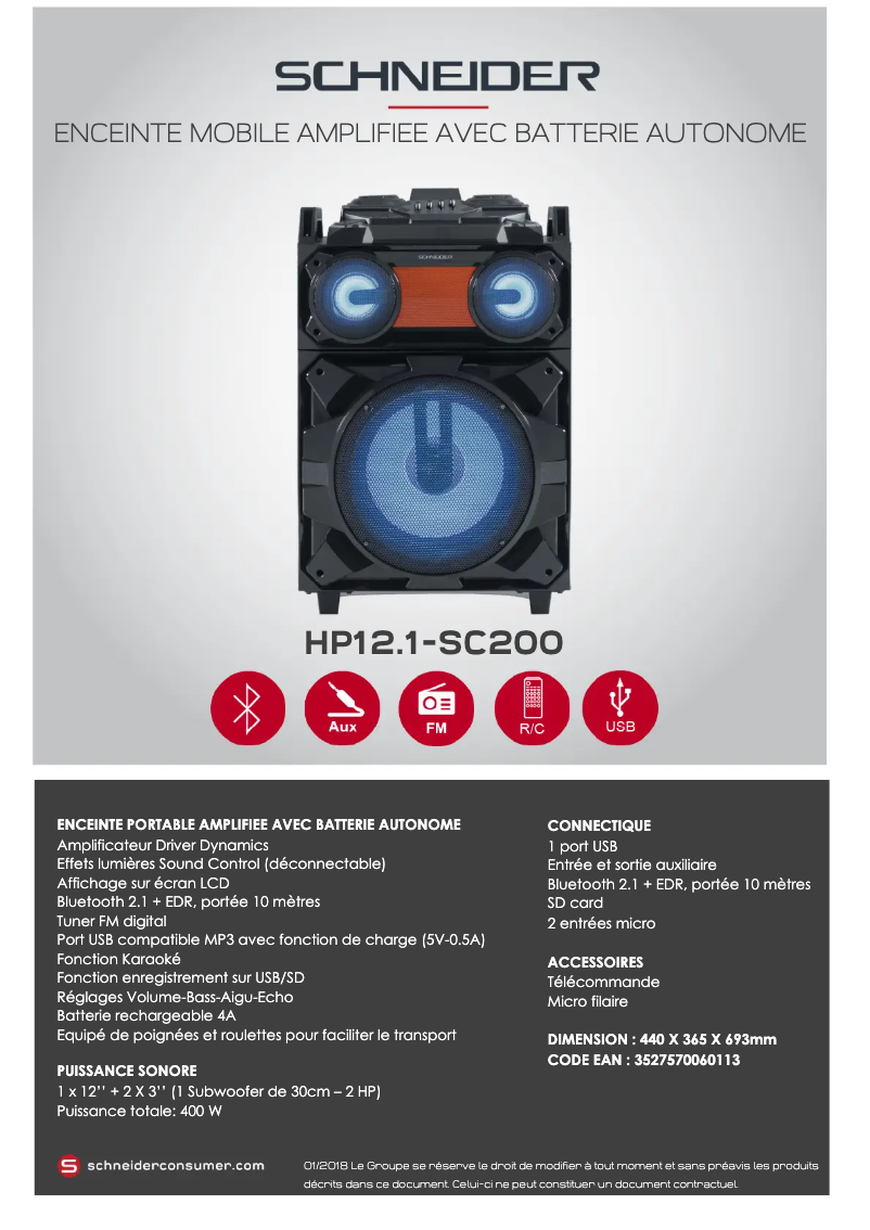 Page n°1 - Fiche technique Schneider SCCGHP121SC200