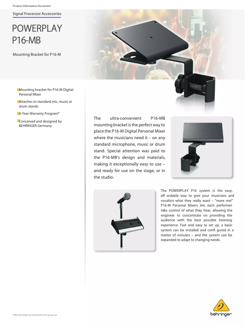 Imagen de la primera página del manual del dispositivo Powerplay P16-MB