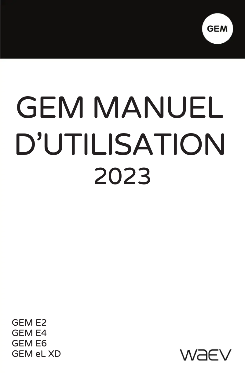 Page 1 de la notice Manuel utilisateur GEM e4 (2023)
