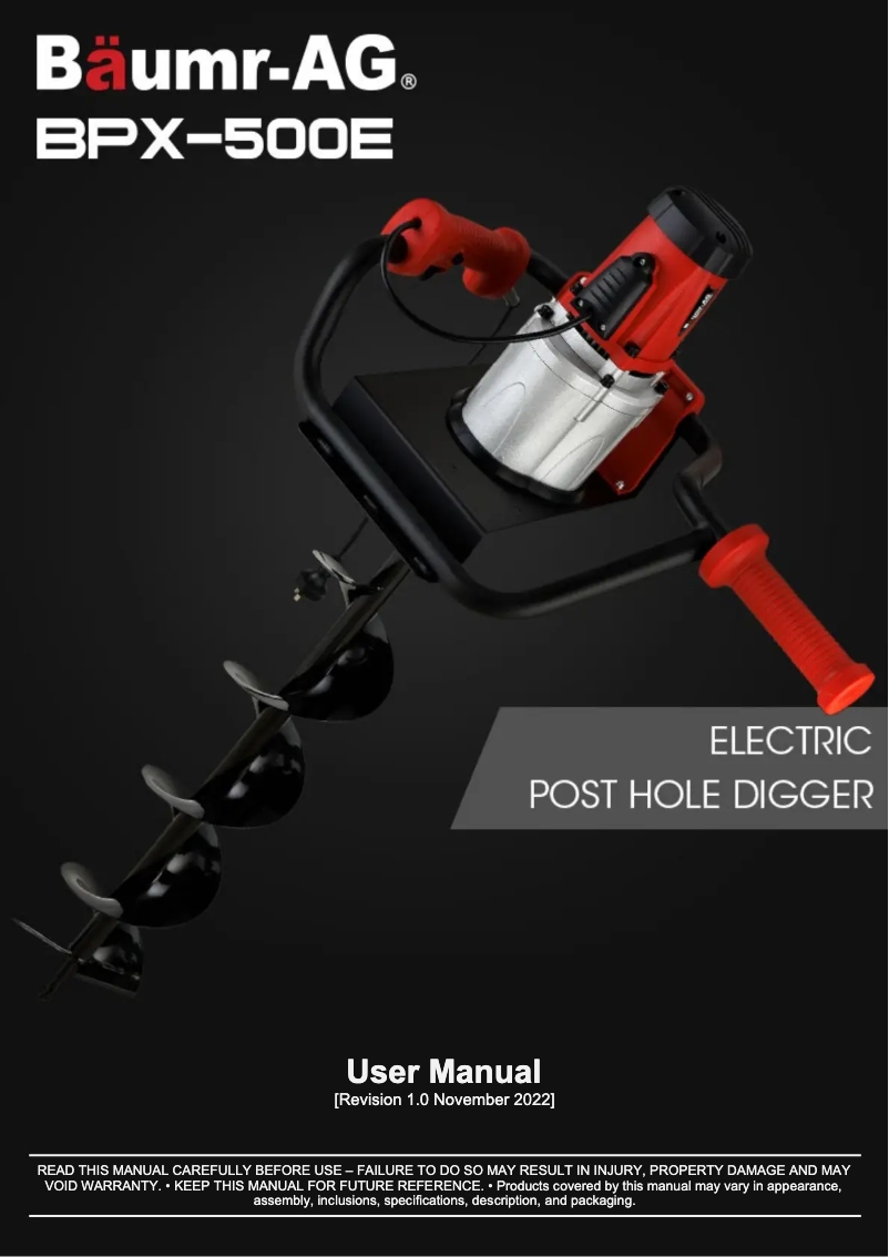Page 1 de la notice Manuel utilisateur Baumr-AG BPX-500