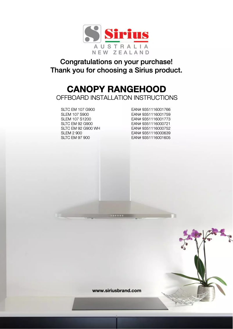 Page n°1 - Manuel utilisateur Sirius SLTC EM 107 G 900