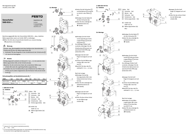 Image de la première page du manuel de l'appareil DASI-B10-25-S8
