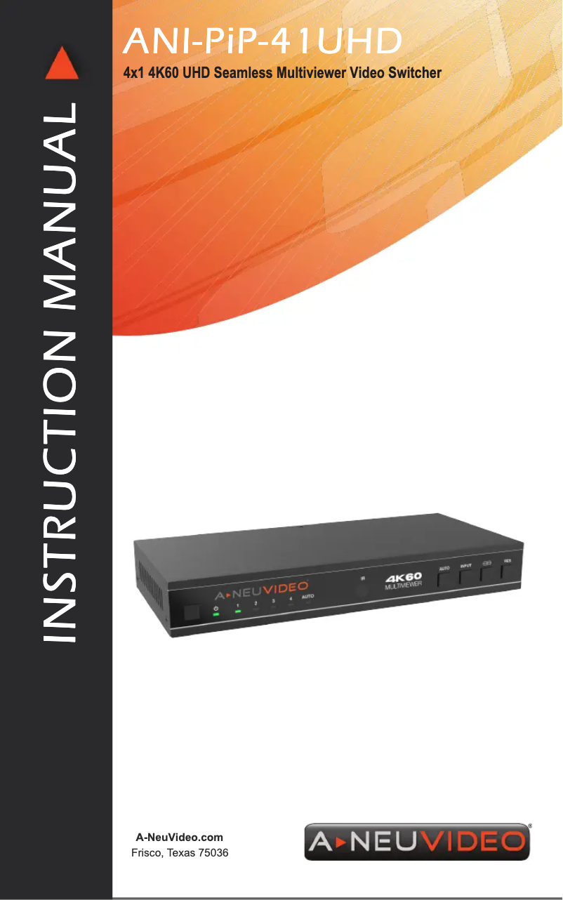 Page n°1 - Manuel utilisateur A-NeuVideo ANI-PIP-41UHD
