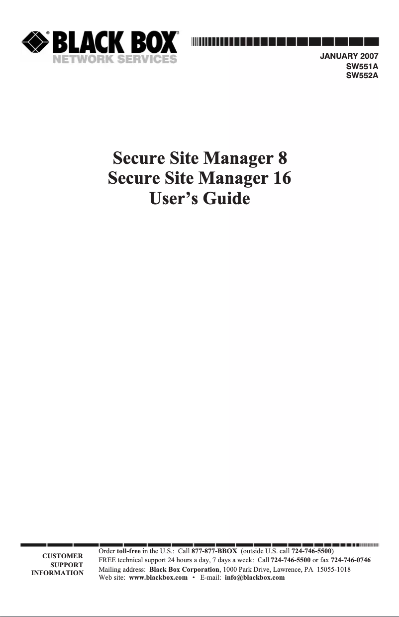 Image de la première page du manuel de l'appareil SW551A