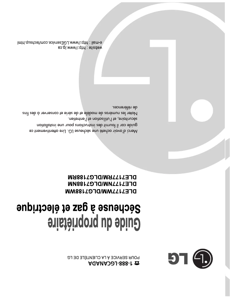 Page n°1 - Manuel utilisateur LG DLG7188RM