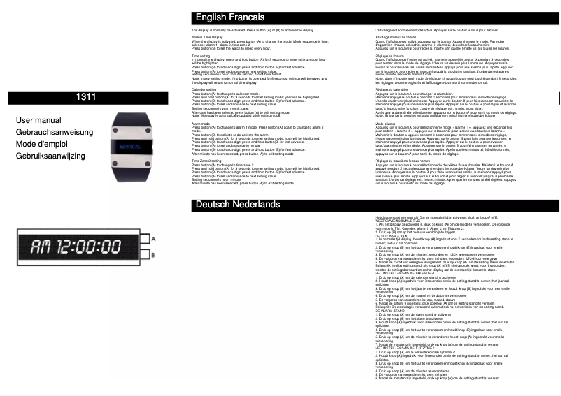 Page n°1 - Manuel utilisateur Davis 1311