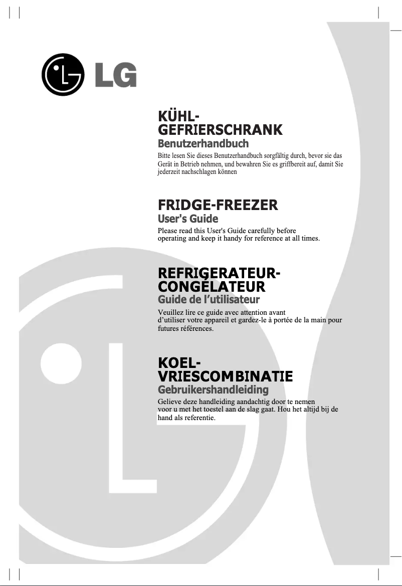 Page 1 de la notice Manuel utilisateur LG GR-B459BSQW