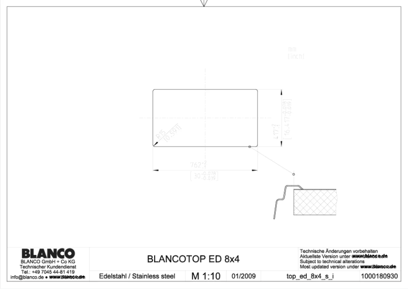 Page n°1 - Manuel utilisateur BLANCO ED 8 x 4