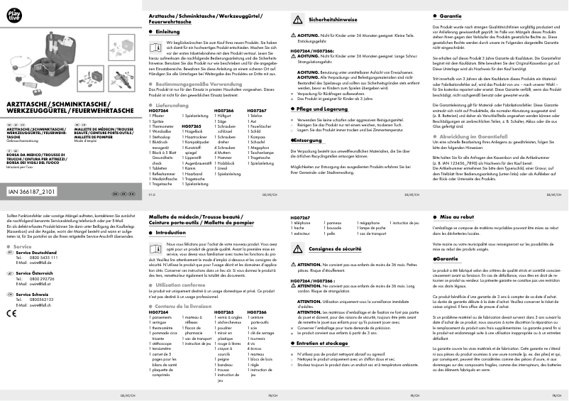Page 1 de la notice Manuel utilisateur Playtive HG07264