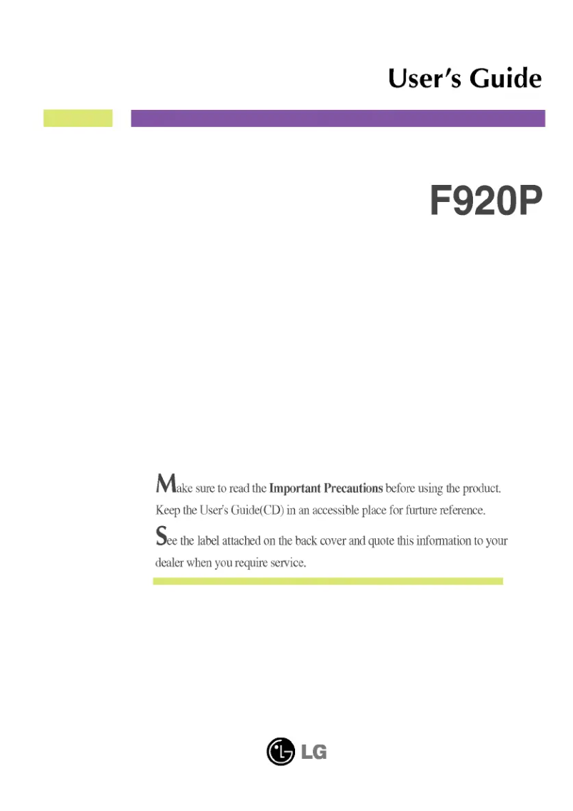 Página 1 del manual Manual de usuario LG F920P