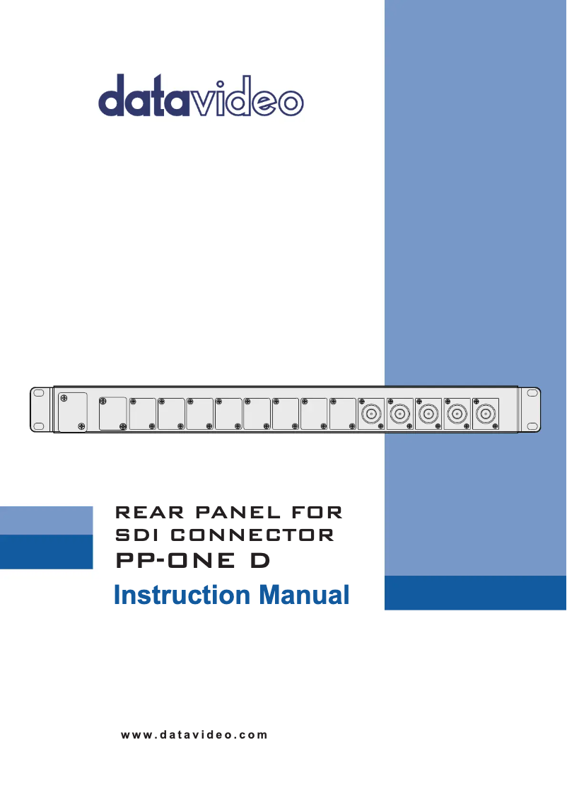 Page n°1 - Manuel utilisateur DataVideo PP-ONE D