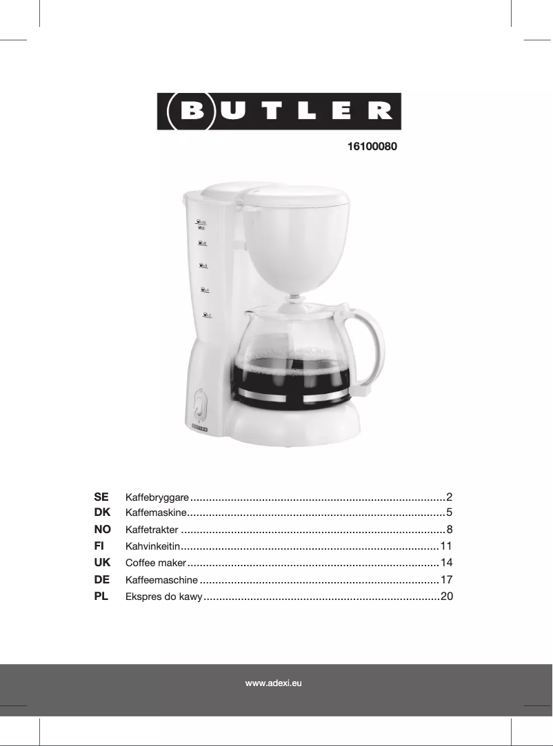 Page 1 of the manual User Manual Butler 16100080