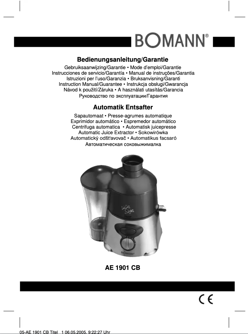 Image de la première page du manuel de l'appareil AE 1901 CB