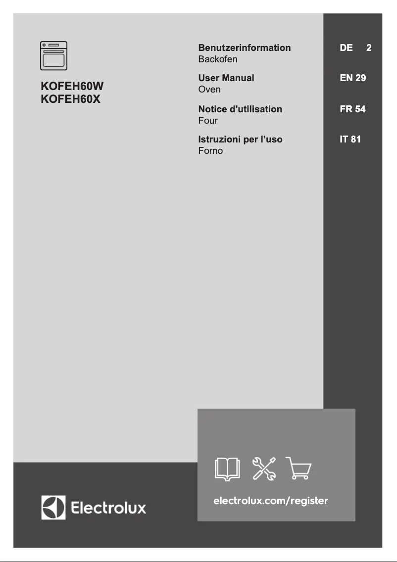 Page n°1 - Manuel utilisateur Electrolux KOFEH60W