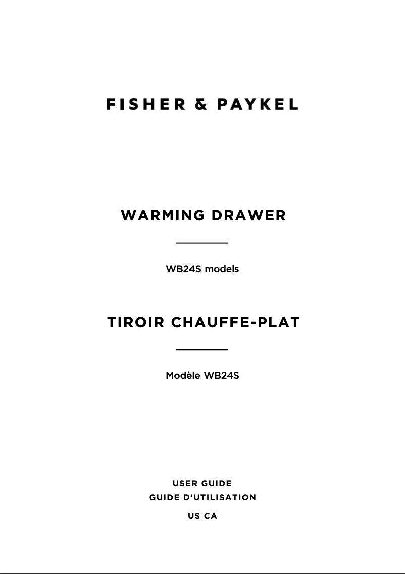 Page n°1 - Manuel utilisateur Fisher & Paykel WB24SDEB1