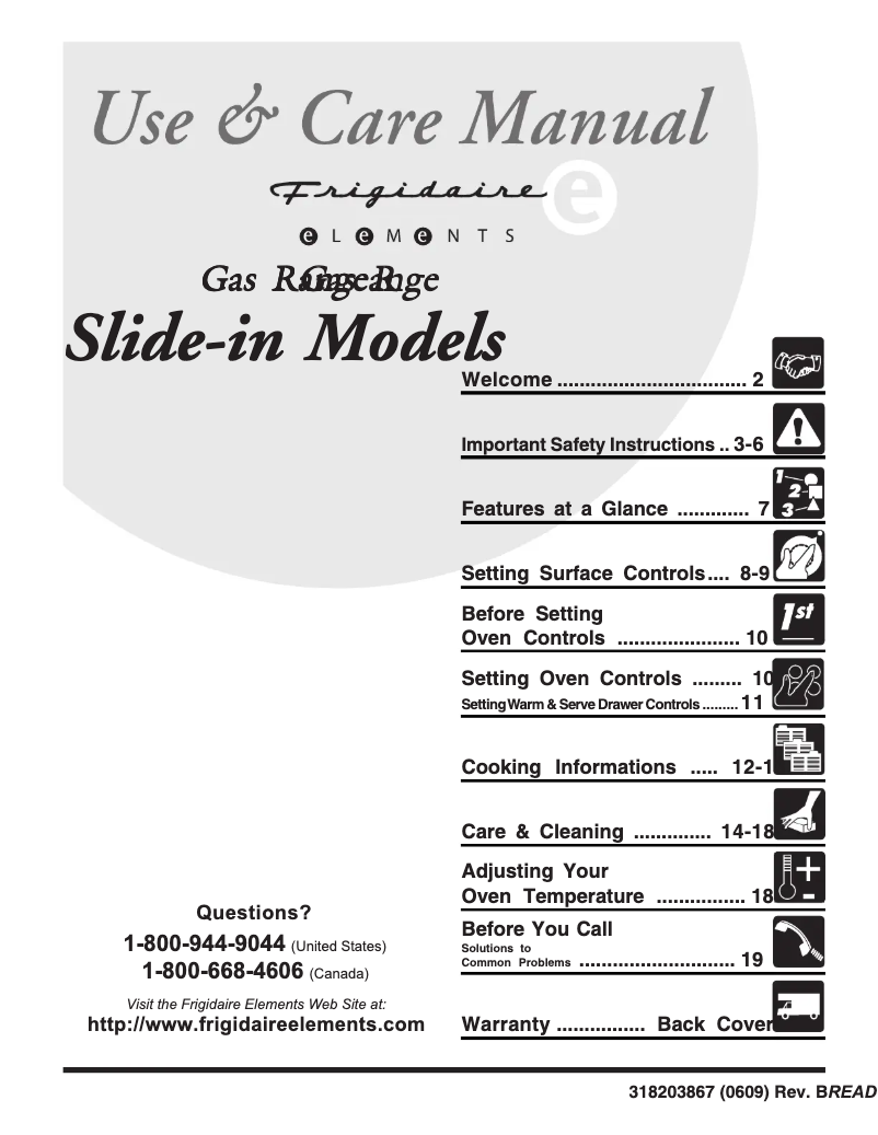 Page n°1 - Manuel utilisateur Frigidaire LGS389FS
