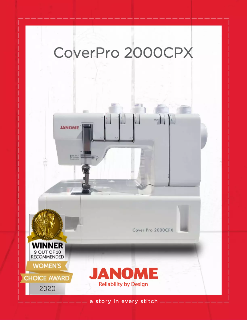 Page 1 de la notice Brochure Janome CoverPro 2000CPX