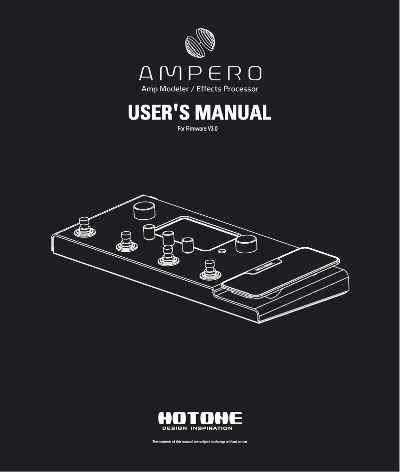 Page n°1 - Manuel utilisateur Hotone Ampero Amp Modeler