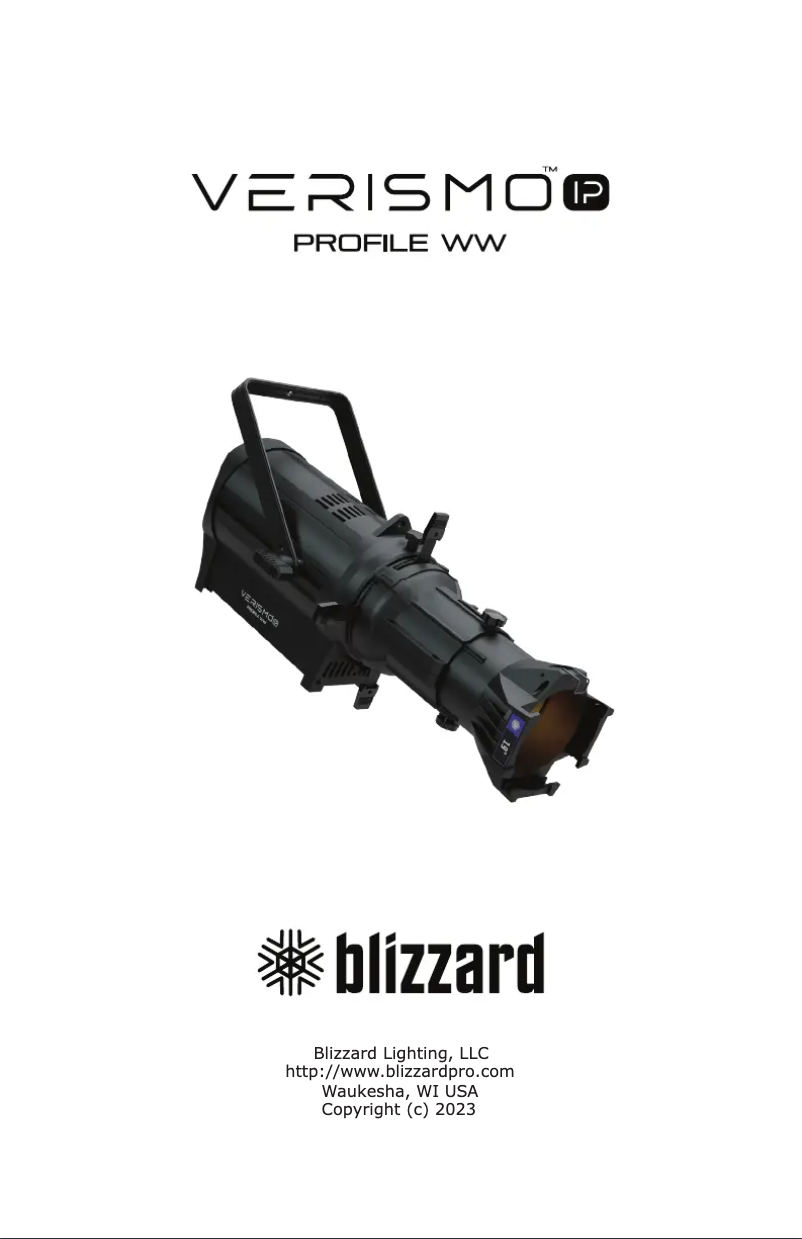 Page n°1 - Manuel utilisateur Blizzard Verismo IP Profile WW