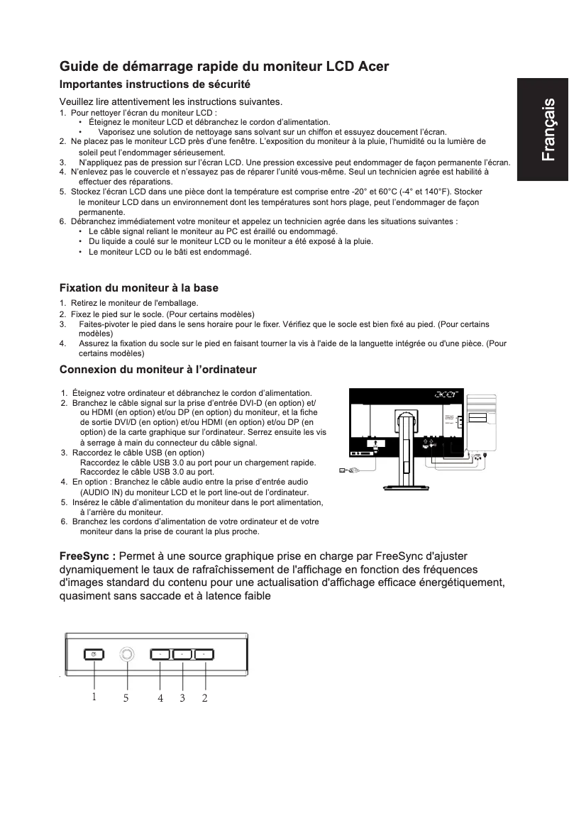 Página 1 del manual Manual de usuario Acer XF270H
