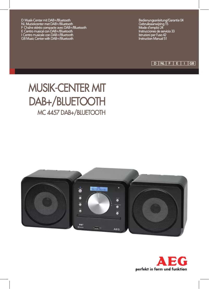 Page 1 de la notice Manuel utilisateur AEG MC 4457 DAB+