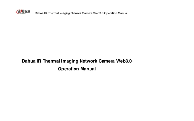 Page n°1 - Manuel utilisateur Dahua Technology DH-TPC-BF5400N-TC