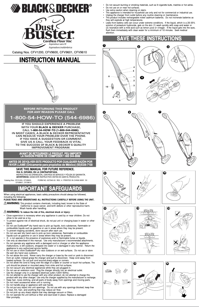 Image de la première page du manuel de l'appareil CFV1200