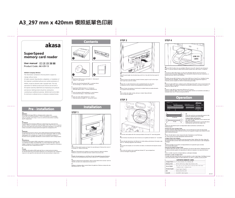 Image de la première page du manuel de l'appareil SuperSpeed memory card reader