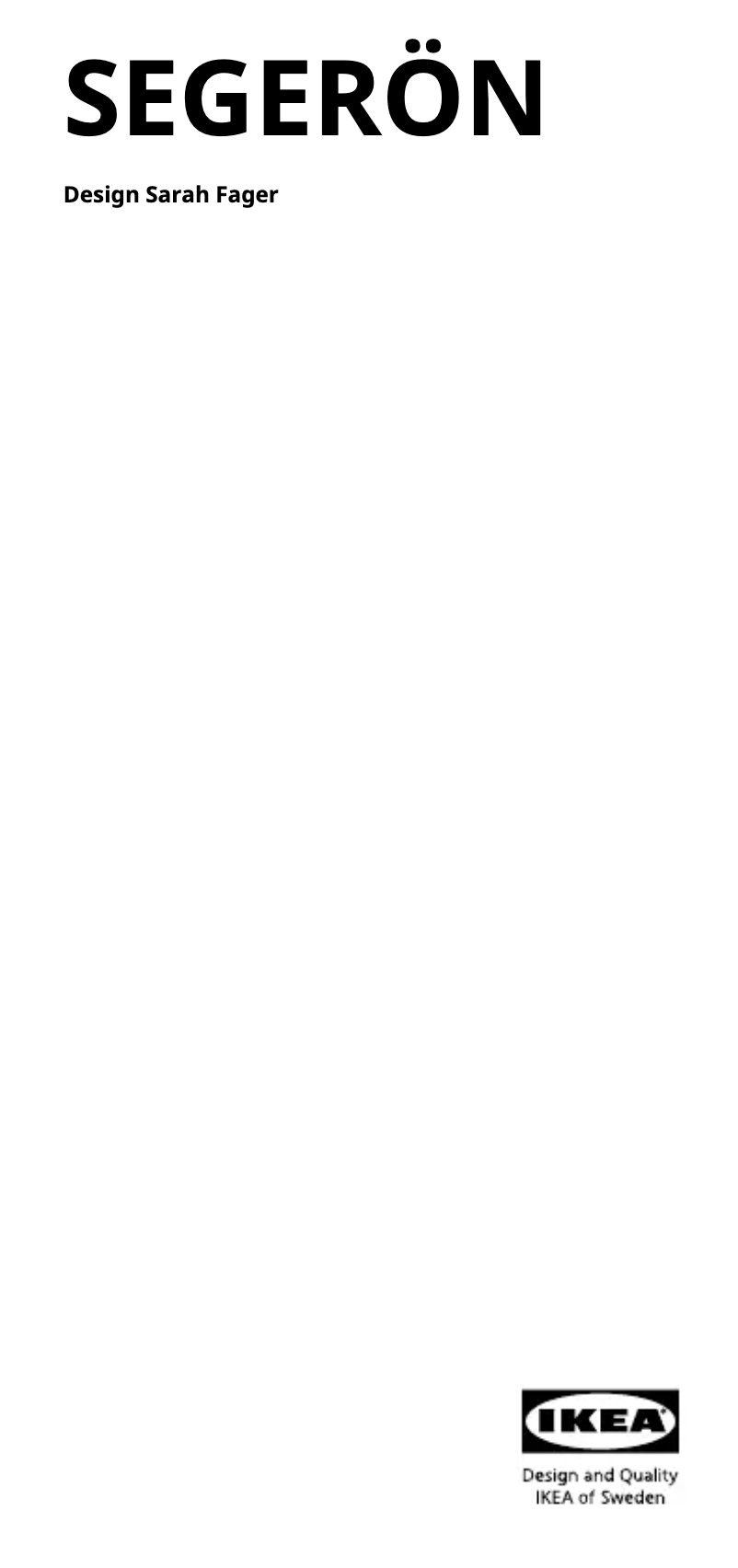 Image de la première page du manuel de l'appareil SEGERÖN 805.149.20