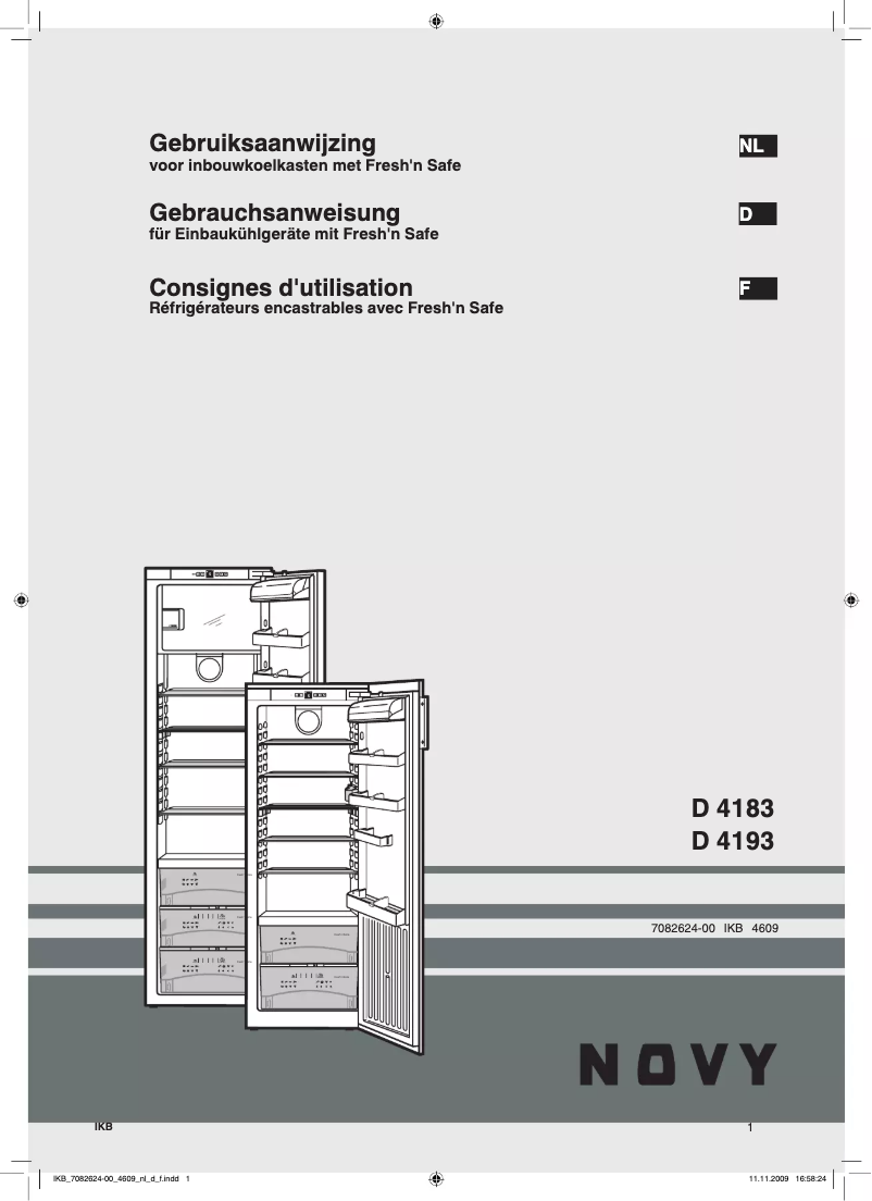 Page 1 de la notice Manuel utilisateur Novy D 4193