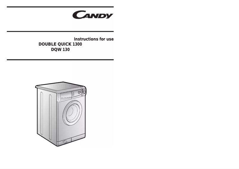 Page 1 de la notice Manuel utilisateur Candy DQW 150 UK