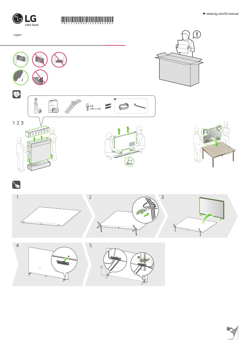 Image de la première page du manuel de l'appareil 75UQ801C0LB